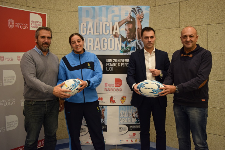 Presentación do partido de rugby feminino entre Galicia e Aragón 