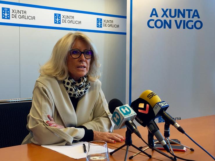 Corina Porro na rolda de prensa deste luns.. XUNTA / Europa Press