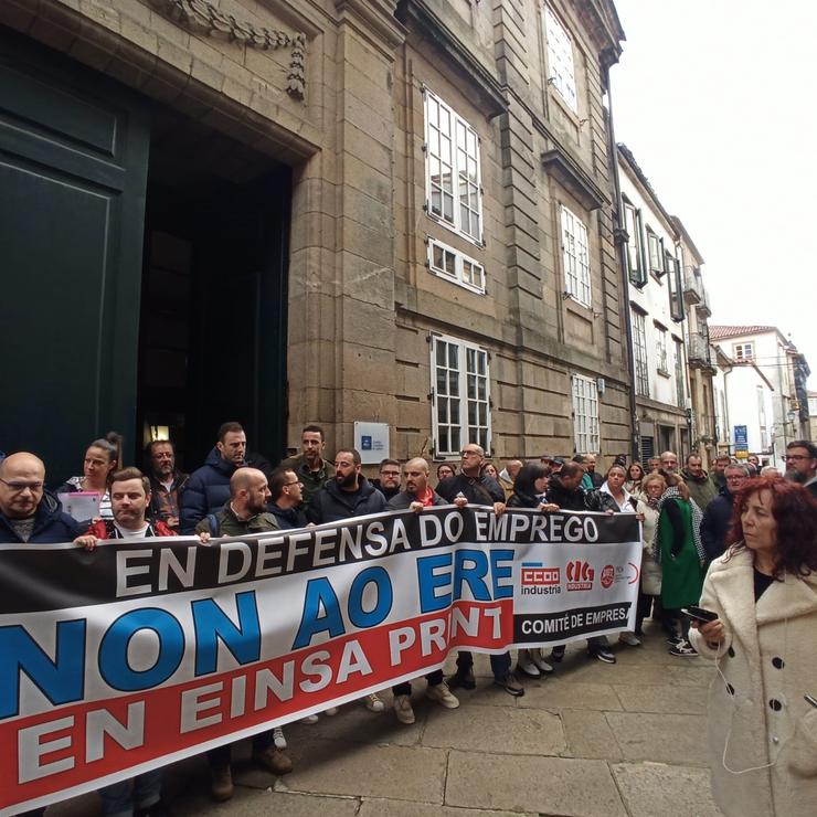 Protesta de Einsa Print ante o Consello Galego de Relacións Laborais / Arquivo / Europa Press