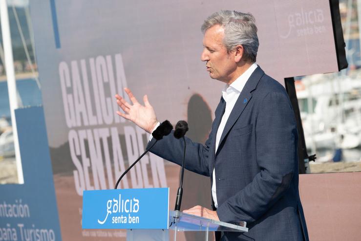 O presidente da Xunta, Alfonso Rueda, presenta en Baiona (Pontevedra) a nova campaña de promoción turística da Xunta 'Galicia senta ben.. XUNTA 