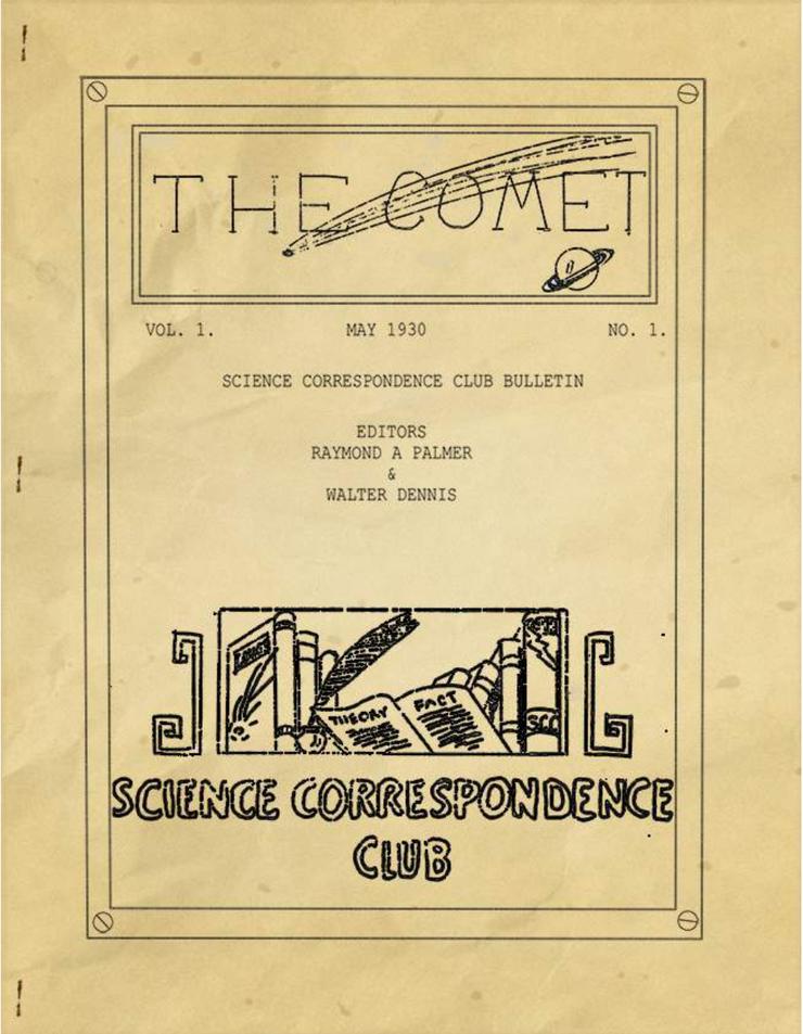 Portada do primeiro fanzine coñecido sobre ciencia-ficción 'The Comet'