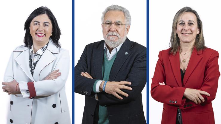 Elena Candia, Miguel Santalices e Ethel Vázquez, deputados do PPdeG propostos para a Mesa do Parlamento.. PPDEG 