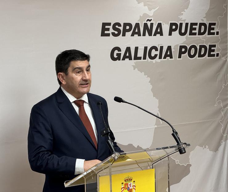 O delegado do Goberno en Galicia, Pedro Blanco, en rolda de prensa na Coruña 