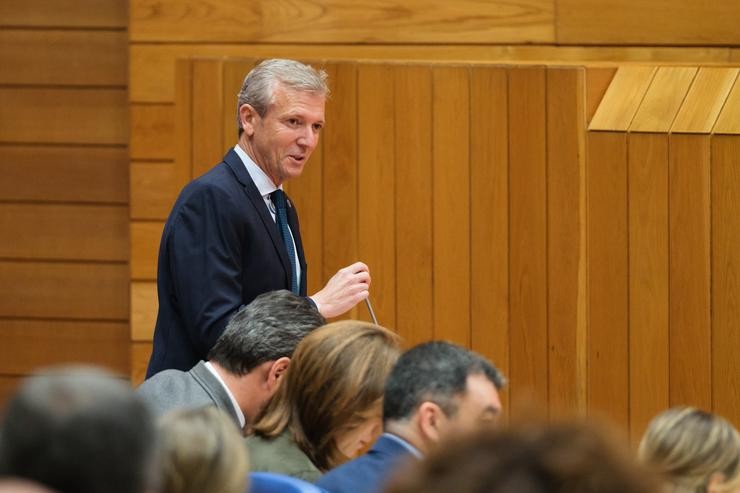 Rueda intervén na sesión de control do Parlamento.. Xunta de Galicia / Europa Press