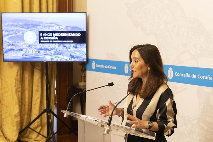 A alcaldesa da Coruña, Inés Rey, fai balance da xestión municipal / ANDY PÉREZ