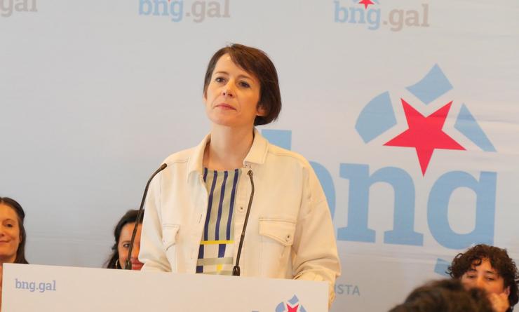 A portavoz nacional do BNG, Ana Pontón, intervén ante o Consello Nacional do BNG. BNG / Europa Press