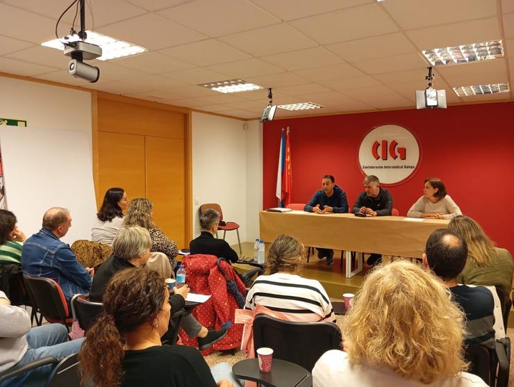 Reunión das seccións sindicais da CIG no BBVA e no Banco Sabadell.. CIG / Europa Press