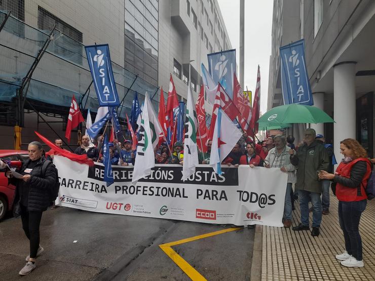 Protesta ante a Axencia Tributaria na Coruña. CSIF / Europa Press