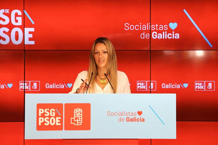 A secretaria adxunta de Organización do PSdeG, Ana Pena, en rolda de prensa.. PSDEG / Europa Press