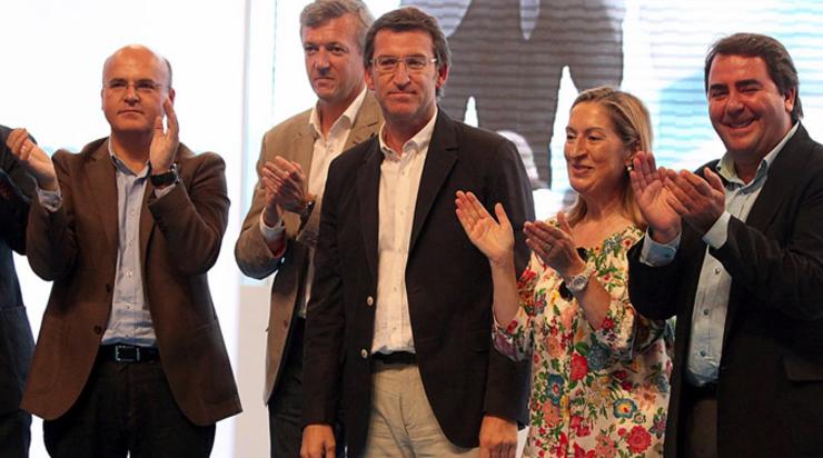 Baltar, Rueda, Feijóo, Ana Pastor e Carlos Negreira no lanzamento da campaña de Feijóo 2012