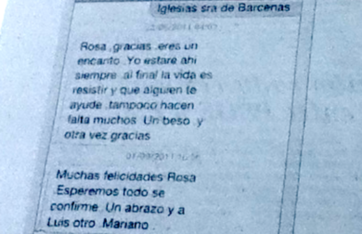 SMS de Rajoy a muller de Bárcenas 