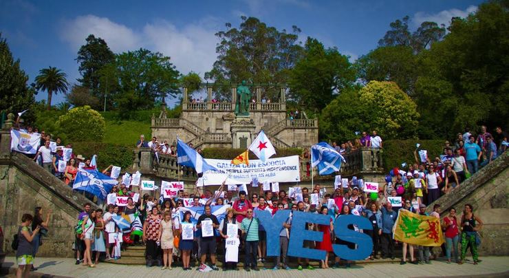 Campaña de apoio á independencia de Escocia en Compostela