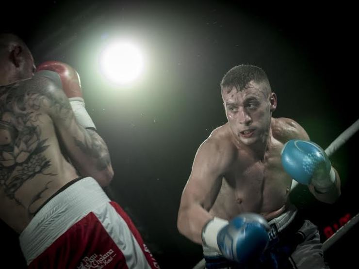 O boxeador Alberto Piñeiro, Piña, nun combate 