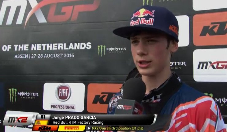 Jorge Prado, piloto lucense de Red Bull-KTM, en Assen. 