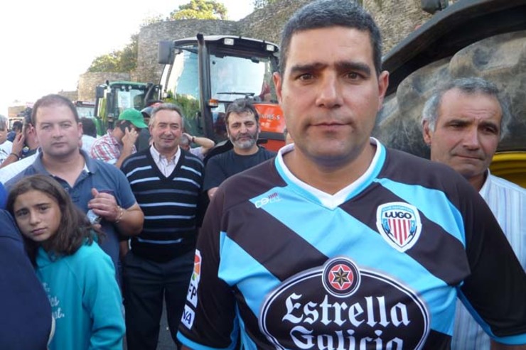 O presidente da Asociación Agromuralla, Roberto López nunha imaxe de Campo Galego durante as protestas de 2015