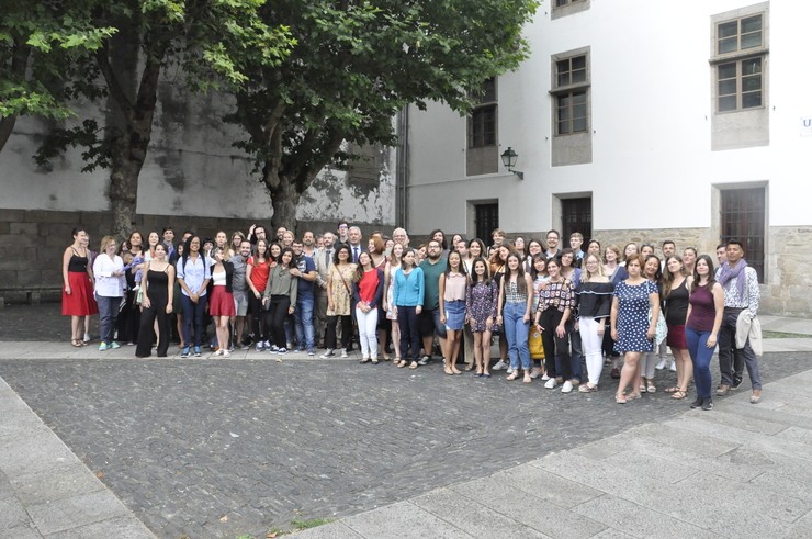 O alumnado do curso 'Galego sen fronteiras' no acto de clausura