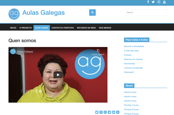 Portal web de 'Aulas Galegas' 