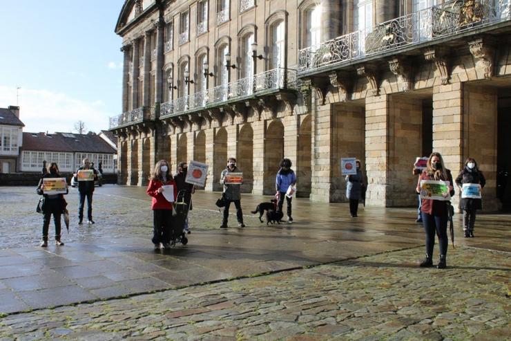 Protesta en Compostela contra a xestión dos fondos europeos AMIGOS DÁ TERRA 