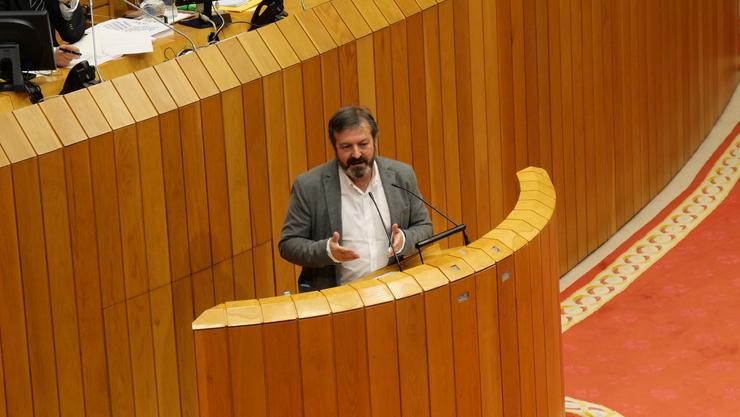 O deputado do BNG, Luís Bará, no do Parlamento de Galicia.. BNG