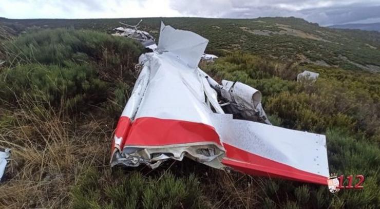 Imaxe do avión sinistrado en Porto, Zamora.. 112