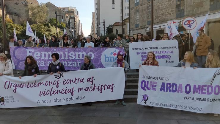 Unha das concentracións do 25N  en Galicia, neste caso, en Pontevedra 