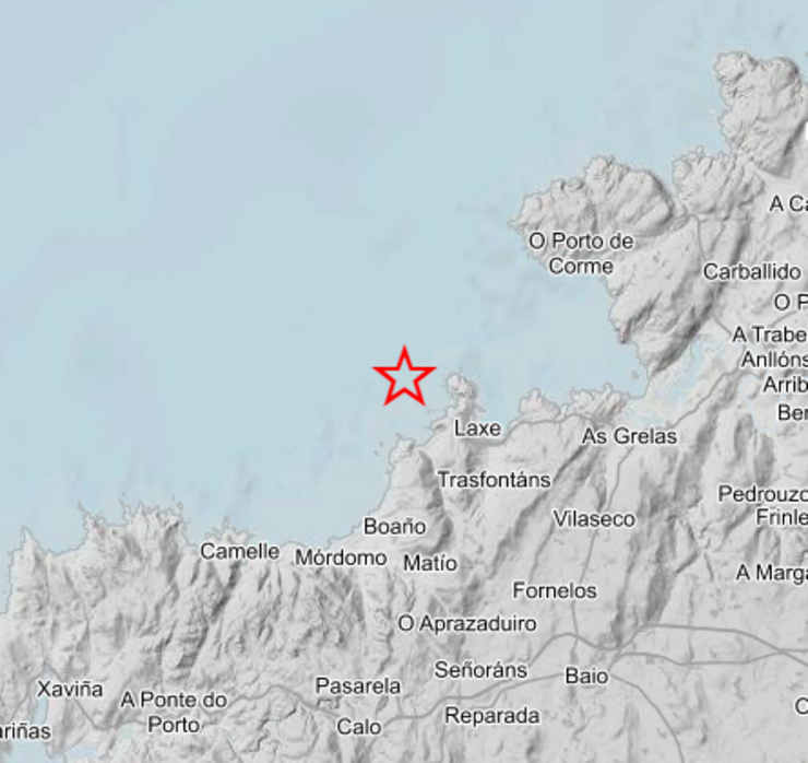 Epicentro terremoto Laxe