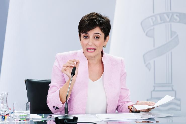 A ministra de Vivenda e Axenda Urbana, Isabel Rodríguez, durante unha rolda de prensa posterior á reunión do Consello de Ministros.. Carlos Luján - Europa Press 