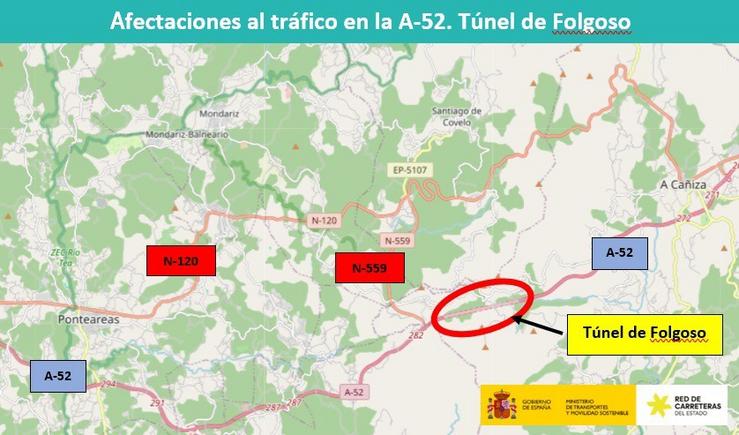 Imaxe da zona afectada.. MINISTERIO DE TRANSPORTES / Europa Press