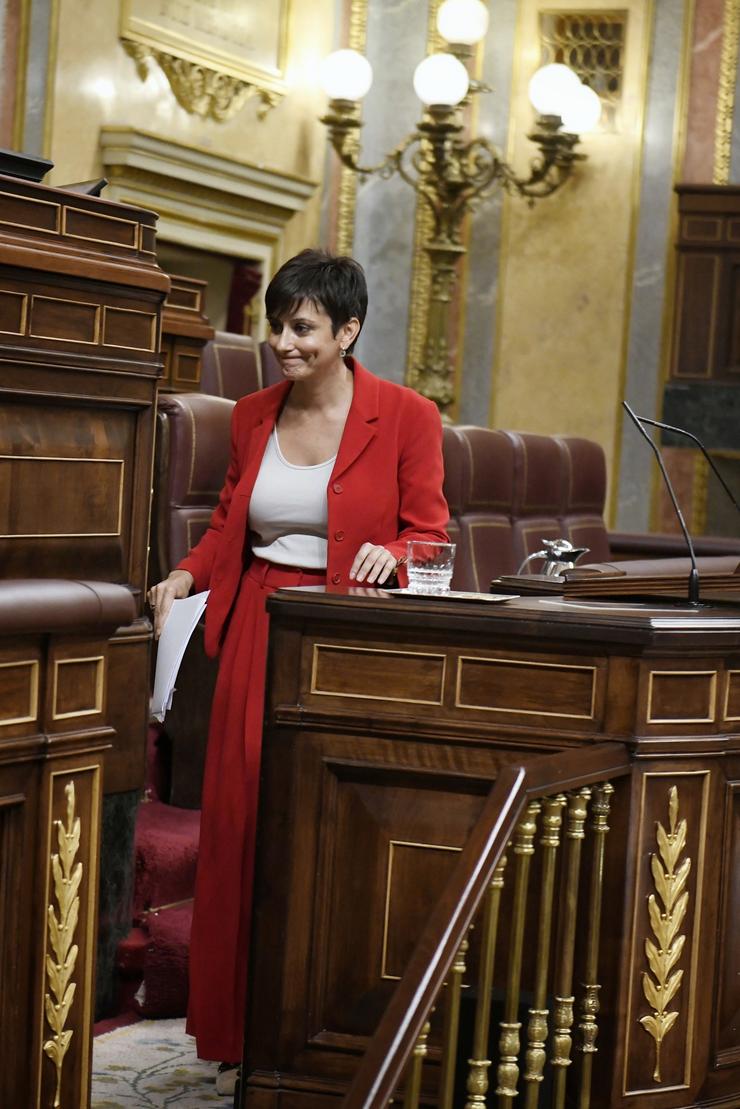 A ministra de Vivenda, Isabel Rodríguez, durante unha sesión plenaria no Congreso dos Deputados 