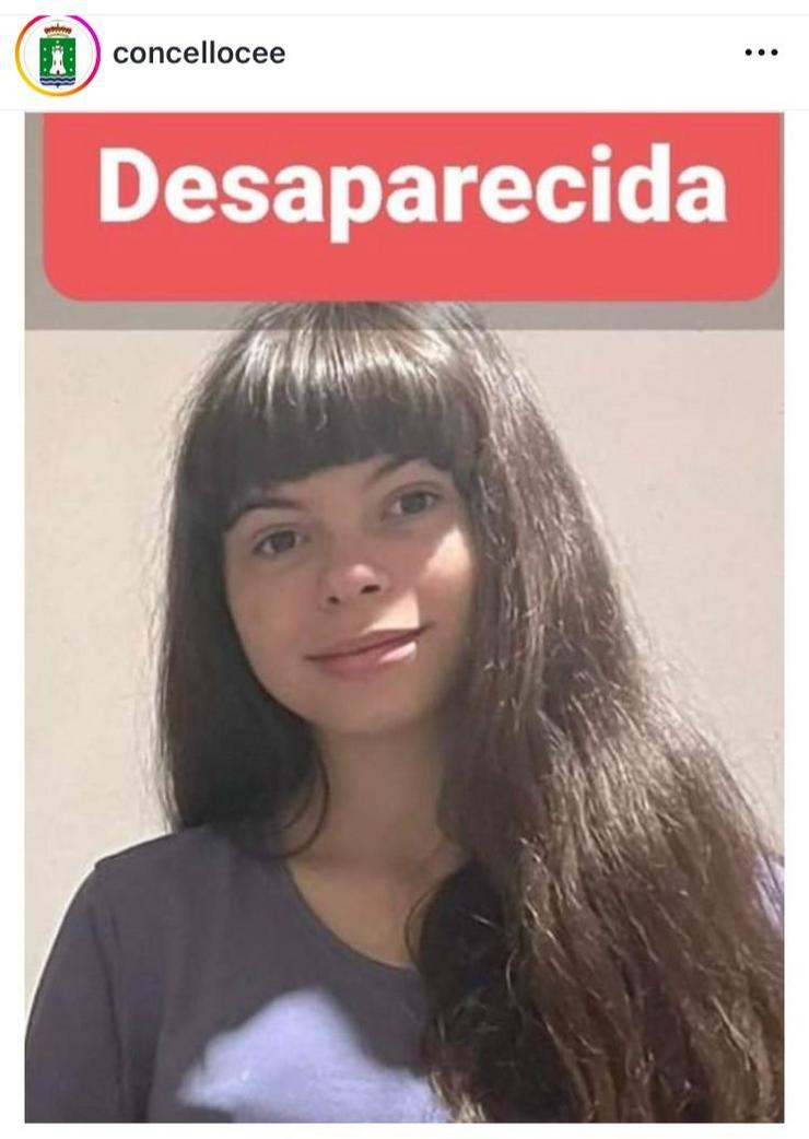 Imaxe de Adriana, a menor de Ordes desaparecida, difundida polo Concello de Cee.. CONCELLO DE CEE 