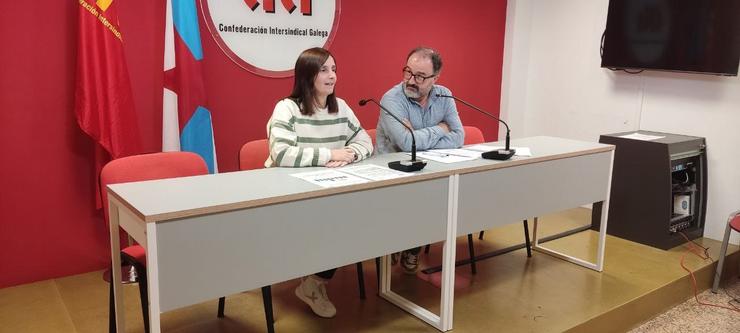 Laura Vermello e Suso Bermello, representantes de CIG-Ensino.. CIG / Europa Press