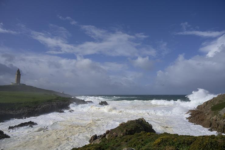 Ondada no litoral da Coruña 