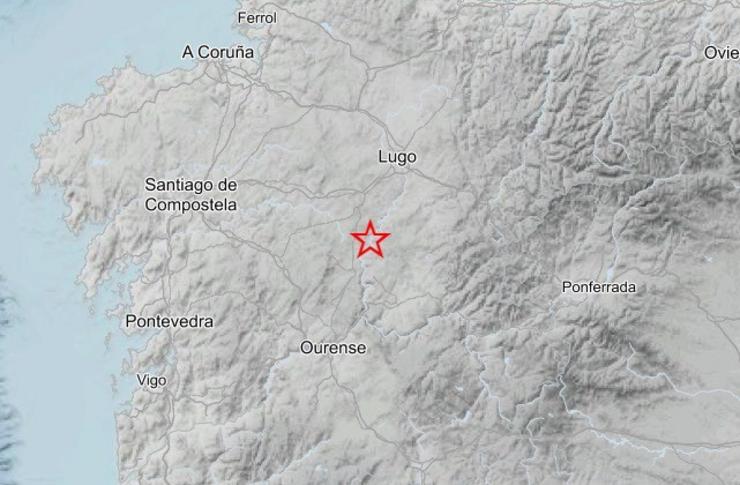 Rexistrado un terremoto de magnitude 3 na localidade lucense de Taboada.. INSTITUTO XEOGRÁFICO NACIONAL / Europa Press