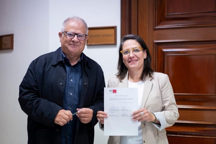 Arquivo - A deputada de Sumar e vicepresidenta terceira da Mesa do Congreso, Esther Gil de Reboleño, e o deputado de Sumar, Manuel Lago. SUMAR - Arquivo 