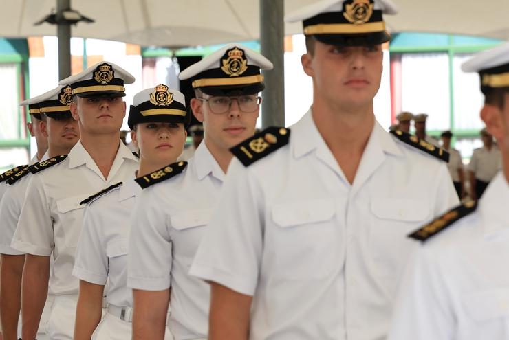 A Princesa Leonor, durante as súas primeiras actividades na Escola Naval de Marín 