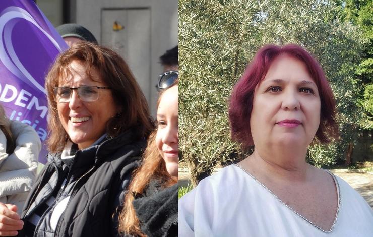 Isabel Faraldo e Charo Varela, precandidatas ás primarias de Podemos Galicia. 