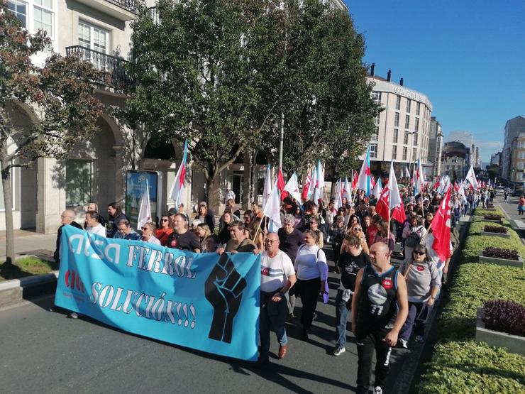 Manifestación en apoio ao persoal de Maitours en Ferrol, a 6 de novembro de 2024 