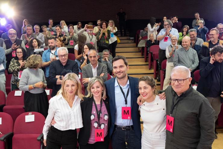 Yolanda Díaz, Verónica Martínez Barbeiro, Paulo Carlos López, Marta Lois e Manuel Lago no congreso de Sumar Galicia  / Europa Press / Europa Press