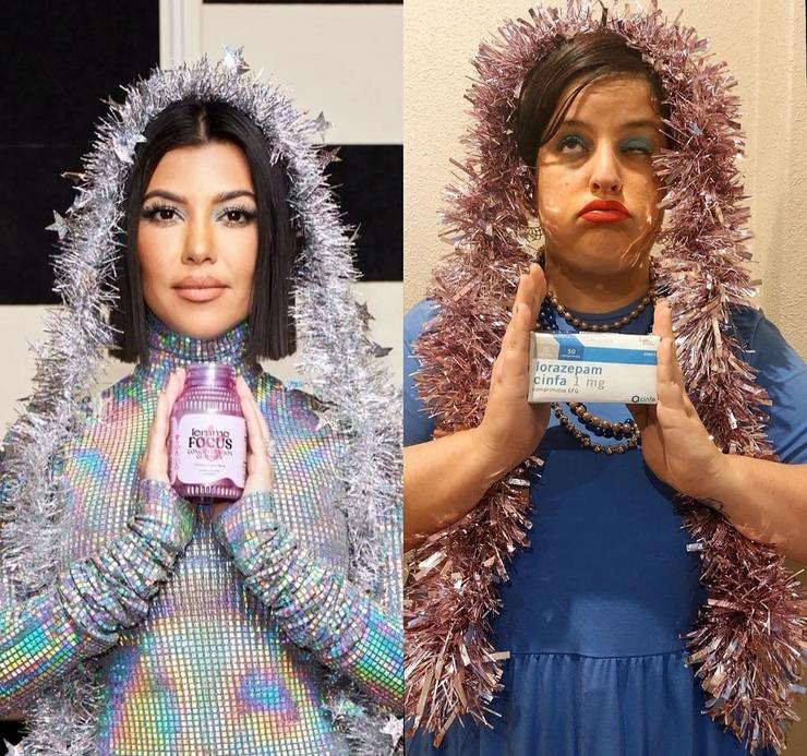 Uxía parodiando a Kourtney Kardashian 