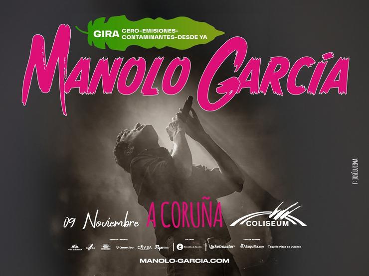 Cartel do concerto na Coruña de Manolo García o sábado 9 de novembro de 2024.. CAVEA PRODUCIÓNS / Europa Press