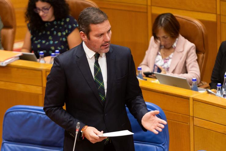 O conselleiro de Cultura, Lingua e Xuventude, José López Campos, no Parlamento galego.. XUNTA 