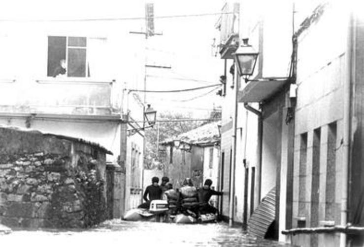 Efectos do furacán Hortensia en Padrón no ano 1987 