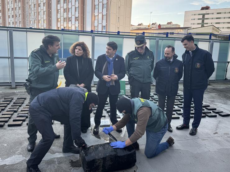 Cocaína incautada nun barco na Coruña. DELEGACIÓN DO GOBERNO EN GALICIA