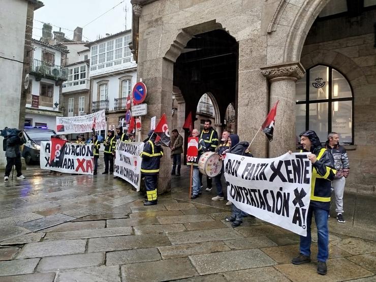 Protesta de traballadores de Correos. CXT 