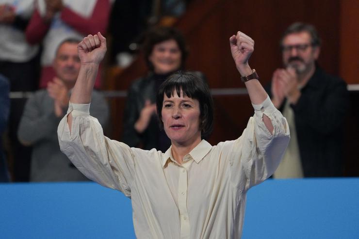 A portavoz nacional do BNG, Ana Pontón, tras ser reelixida como portavoz nacional da formación na XVIII Asemblea Nacional da formación 