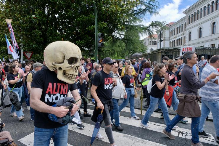 Arquivo - Protesta contra o proxecto de Altri en Palas de Rei (Lugo). César Arxina - Europa Press - Arquivo 