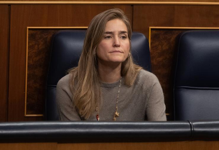 A vicepresidenta terceira e ministra para a Transición Ecolóxica, Sara Aaagesen, durante unha sesión de control ao Goberno no Congreso dos Deputados, a 27 de novembro de 2024, en Madrid (España).. Eduardo Parra - Europa Press