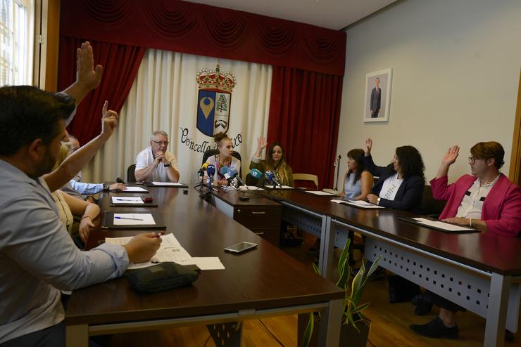 Vista da votación durante unha moción de censura no Irixo, a 29 de agosto de 2023, en Ourense, Galicia 