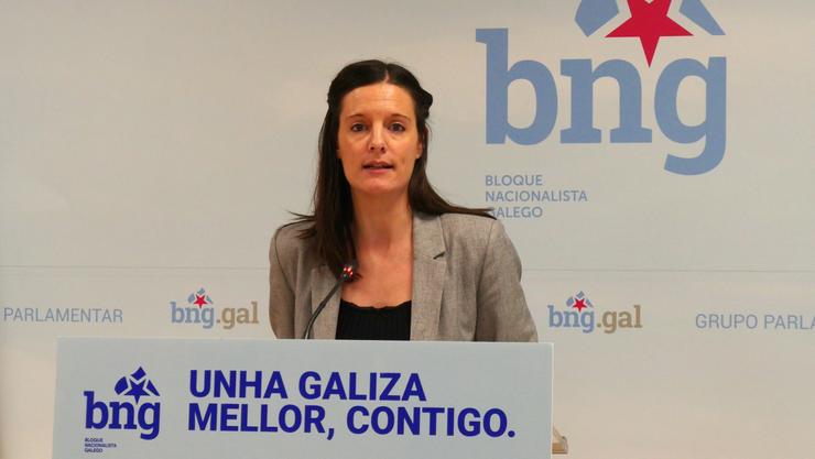 A viceportavoz parlamentaria do BNG, Olalla Rodil, en rolda de prensa 