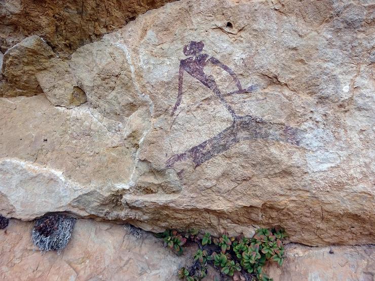 Arquivo - Pintura dun gran porteiro lanzado á carreira aparecida en La Hoz de la Vieja (Teruel).. GOBERNO DE ARAGÓN - Arquivo 